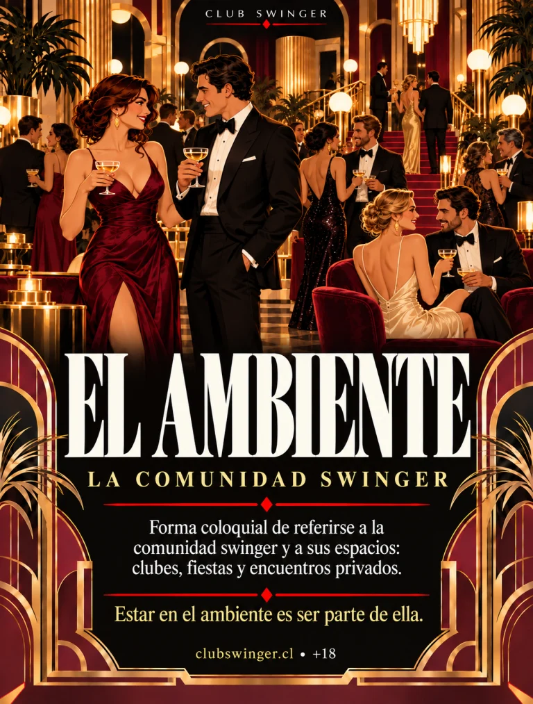 Infografía «El ambiente», la comunidad swinger: forma coloquial de referirse a la comunidad swinger y a sus espacios: clubes, fiestas y encuentros privados.