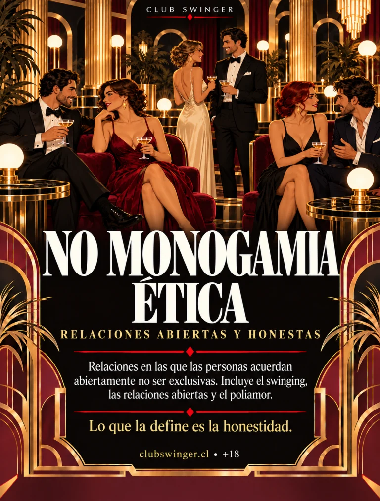Infografía «No monogamia ética», relaciones abiertas y honestas: las personas acuerdan abiertamente no ser exclusivas; incluye el swinging, las relaciones abiertas y el poliamor.