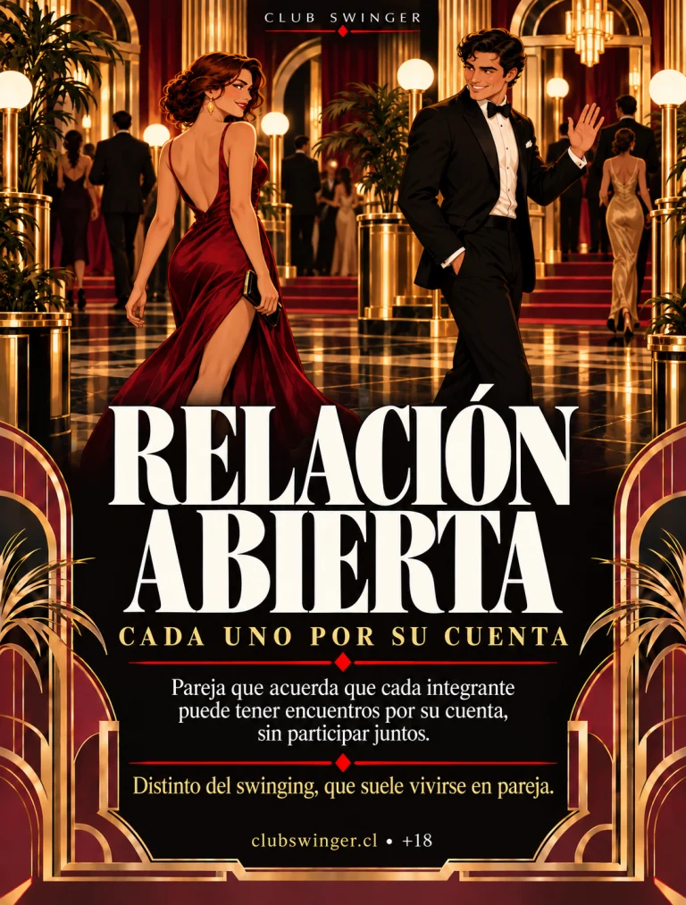 Infografía «Relación abierta», cada uno por su cuenta: pareja que acuerda que cada integrante puede tener encuentros por su cuenta, sin participar juntos.