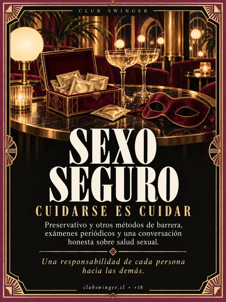 Infografía «Sexo seguro»: protección, exámenes periódicos y una conversación honesta sobre salud sexual.