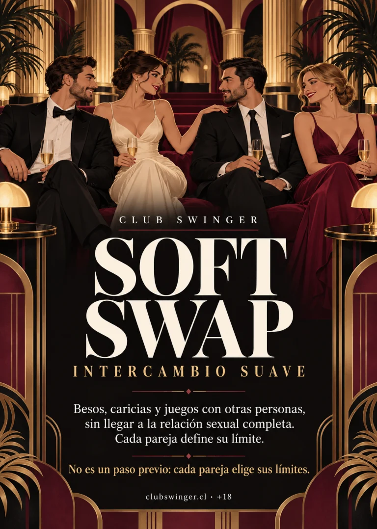 Infografía «Soft swap», intercambio suave: besos, caricias y juegos con otras personas, sin llegar a la relación sexual completa; cada pareja elige sus límites.